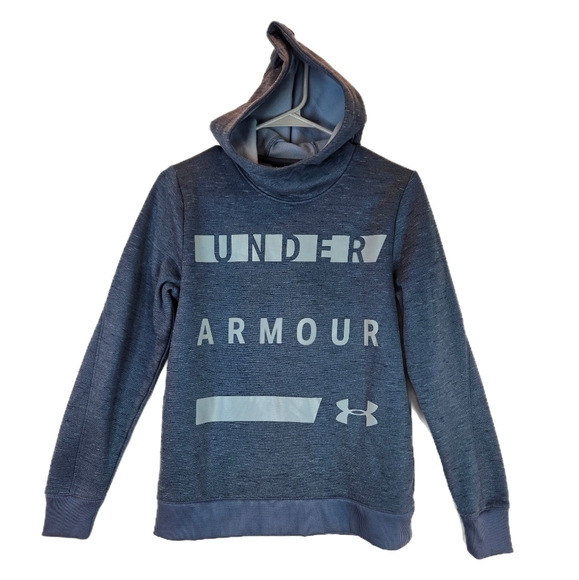 Under Armour Gray Pull Over Hooded Fleece Graphic Sweatshirt Womens sz XS - Picture 1 of 10